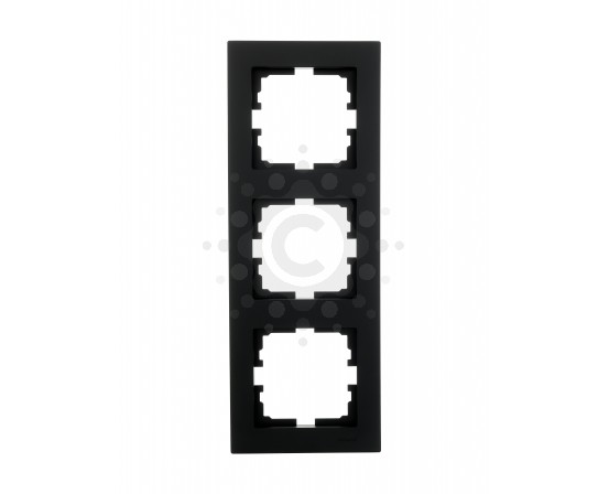 Рамка тройная вертикальная черная Lezard серия Vesna 742-4200-153